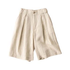 KOMILI Apricot Pleated Wide-Leg Bermuda Shorts Size M